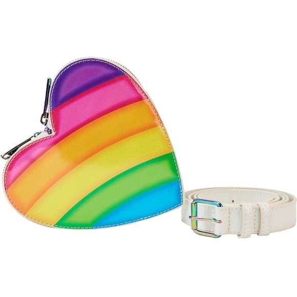 Lisa Frank Rainbow Heart Loungefly Backpack Purse - Picture 7 of 10